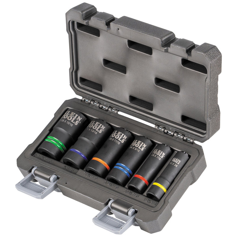 Load image into Gallery viewer, 2-In-1 Slotted Impact Socket Set, 12-Point, 6-Piece
