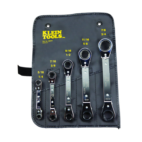 Klein 5 Piece Ratcheting Wrench Set(94-68221)