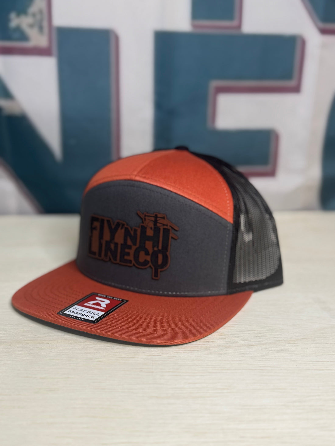 Orange and grey 7 panel.