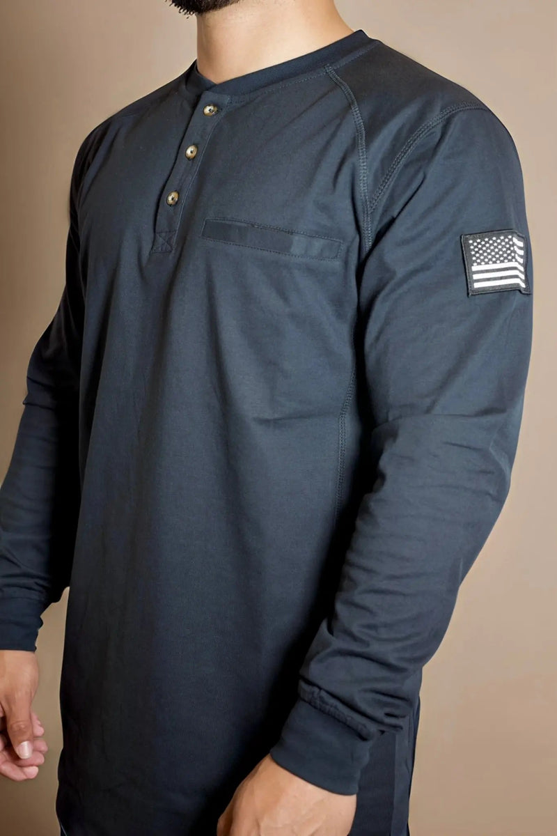 Load image into Gallery viewer, FR 3-Button Henley Shirt - Black

