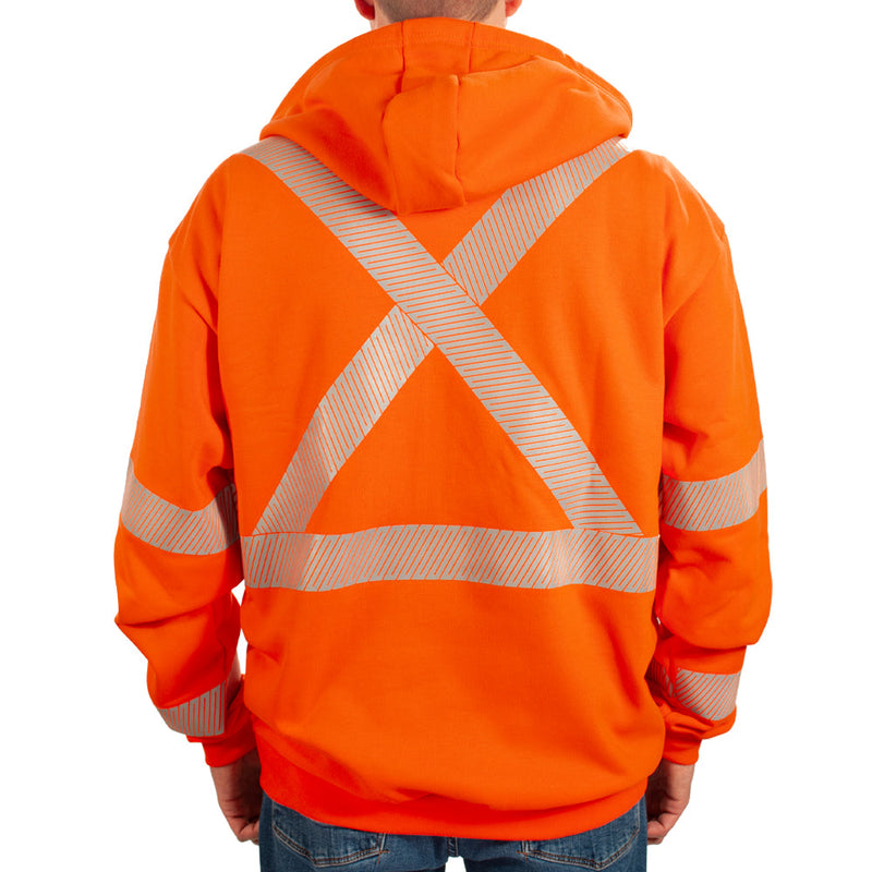 Load image into Gallery viewer, FR Orange Zip-Up Hoodie with CSA Striping
