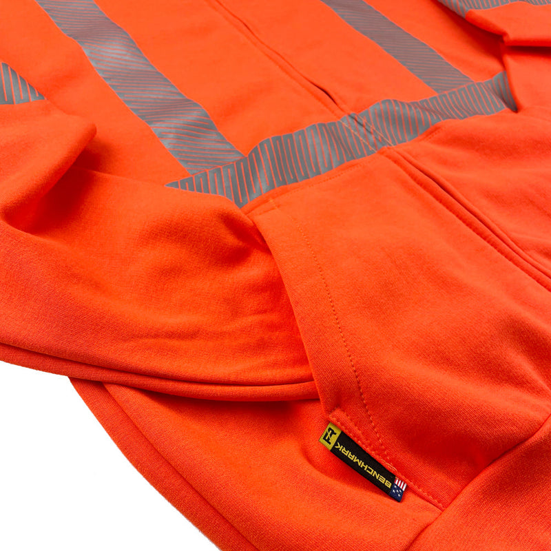 Load image into Gallery viewer, FR Orange Zip-Up Hoodie with CSA Striping
