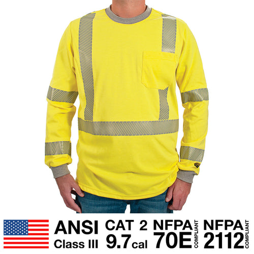 Oro Polartec Hi Visibility FR Shirt with Segmented Striping