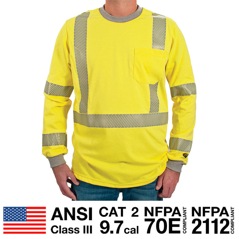 Load image into Gallery viewer, Oro Polartec Hi Visibility FR Shirt with Segmented Striping
