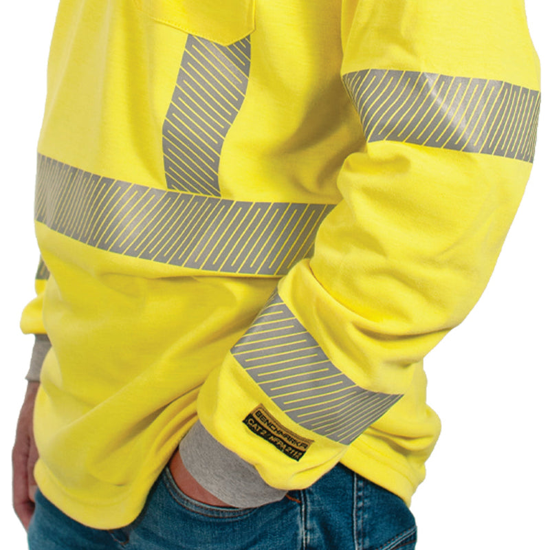Load image into Gallery viewer, Oro Polartec Hi Visibility Flame Resistant Shirt with Segmented Striping

