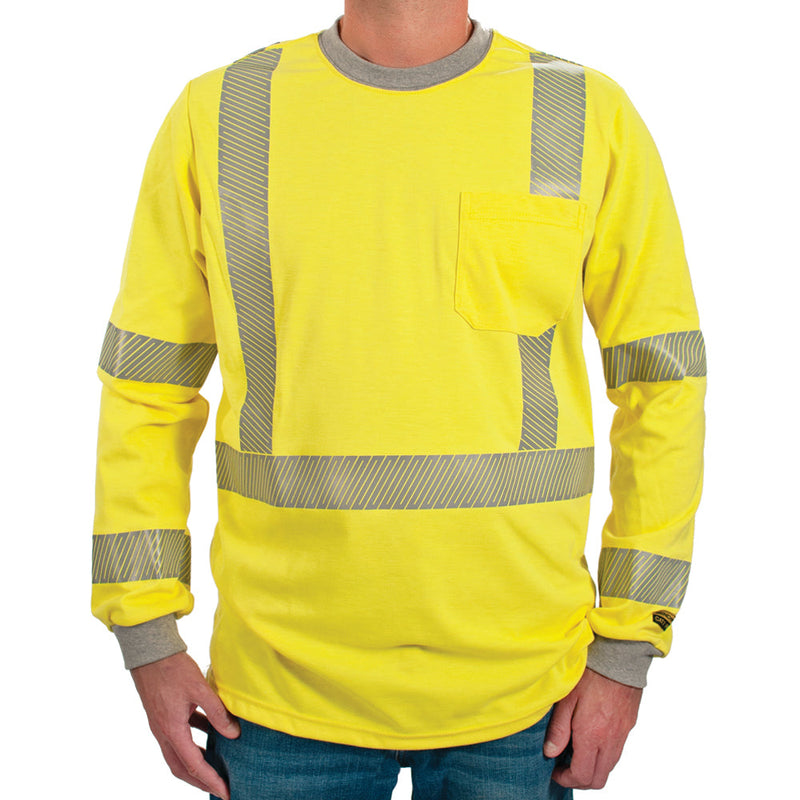 Load image into Gallery viewer, Oro Polartec Hi Visibility Flame Resistant Shirt with Segmented Striping
