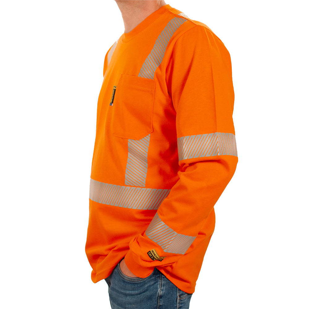 Enhanced Visibility FR Shirt with Silver Striping - X Pattern Back Striping