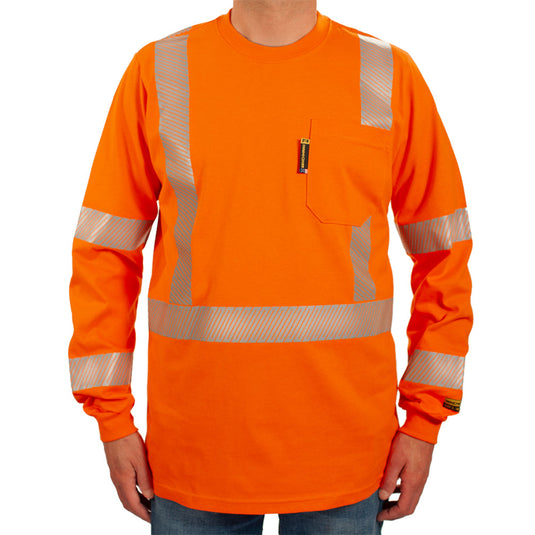 Enhanced Visibility FR Shirt with Silver Striping (X Pattern Back Striping)