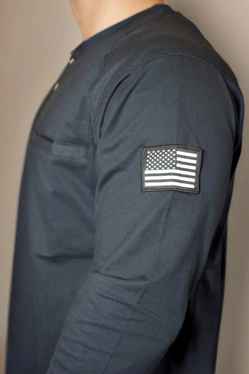 Load image into Gallery viewer, FR 3-Button Henley Shirt - Black
