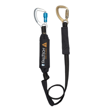 6' Arc Flash Energy Absorbing Lanyard, Single-leg with Aluminum CE Carabiner and Steel 5k Carabiner