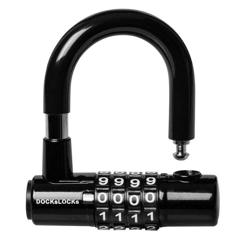 Load image into Gallery viewer, DocksLocks® Anti-Theft Weatherproof Coiled Security Cable with Looped Ends and Short Shackle U-Lock (5&#39;, 10&#39;, 15&#39;, 20&#39; or 25&#39;)
