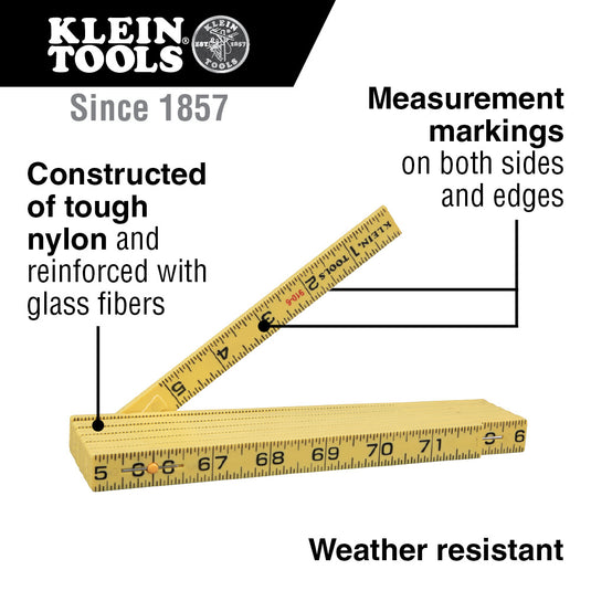 Fiberglass Folding Rule, Inside Reading