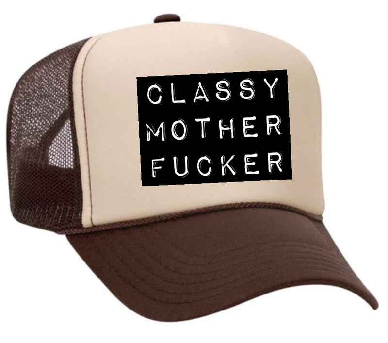 Load image into Gallery viewer, Classy Mother Fucker Block Trucker Hat
