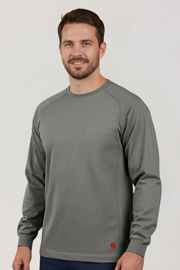 NKE FR LIGHTWEIGHT CREWNECK TEE - GREY