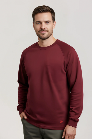 NKE FR LIGHTWEIGHT CREWNECK TEE - BURGUNDY