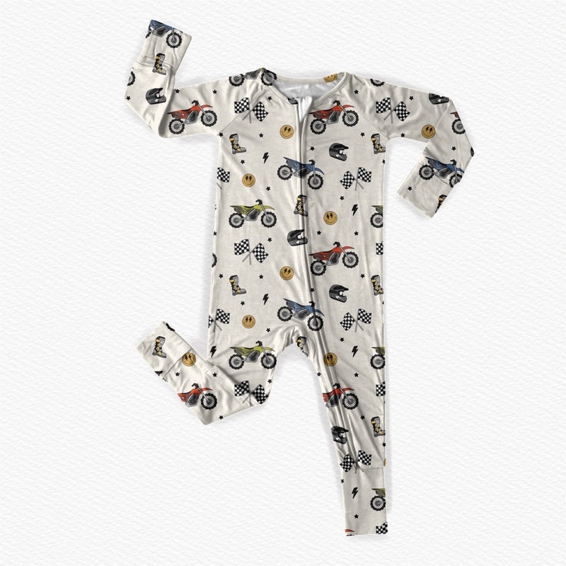 Load image into Gallery viewer, Neutral Dirtbikes Bamboo Romper/ 2 Piece Set
