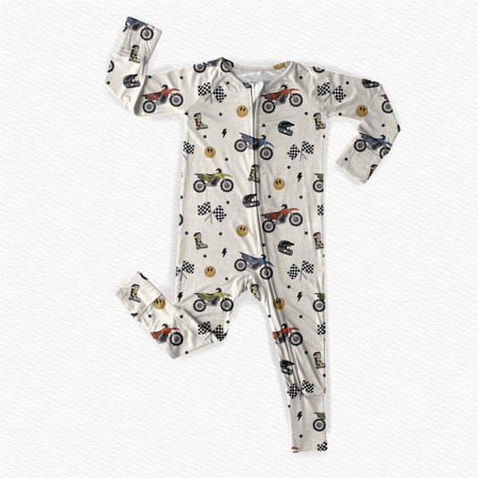 Neutral Dirtbikes Bamboo Romper/ 2 Piece Set