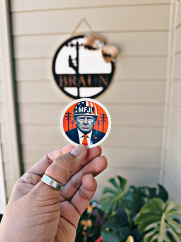 TRUMP MFJL hard hat sticker