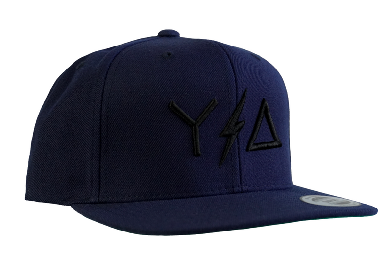 Load image into Gallery viewer, Navy Flat Brim Snapback
