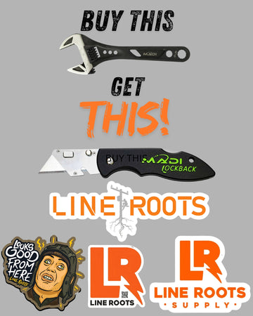 12" Adjustable Lineman Big Wrench W/FREE Utility Knife & Sticker Pack