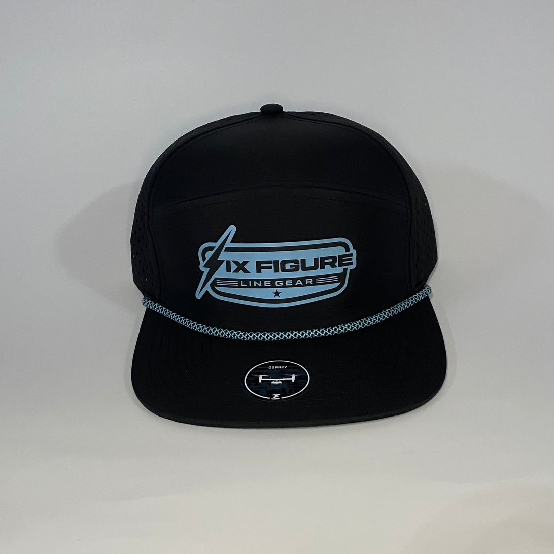 Black & Blue Zapped Panel Rope Hat