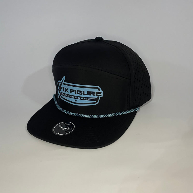 Load image into Gallery viewer, Black &amp; Blue Zapped Panel Rope Hat

