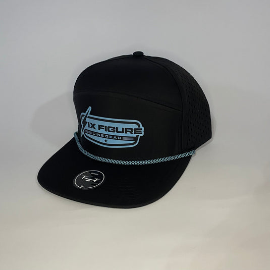 Black & Blue Zapped Panel Rope Hat