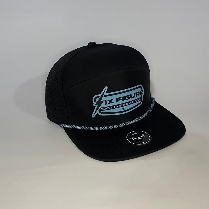 Load image into Gallery viewer, Black &amp; Blue Zapped Panel Rope Hat
