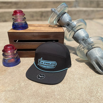 Black & Blue Zapped Panel Rope Hat