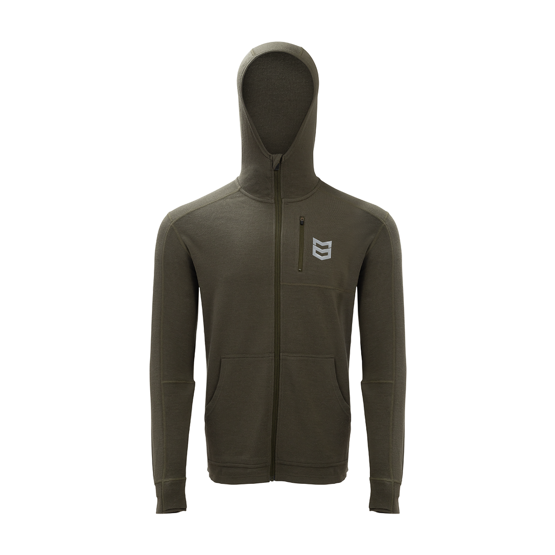 BATTLEGROUND MERINO FULL ZIP HOODIE 350G - Loden / XXL