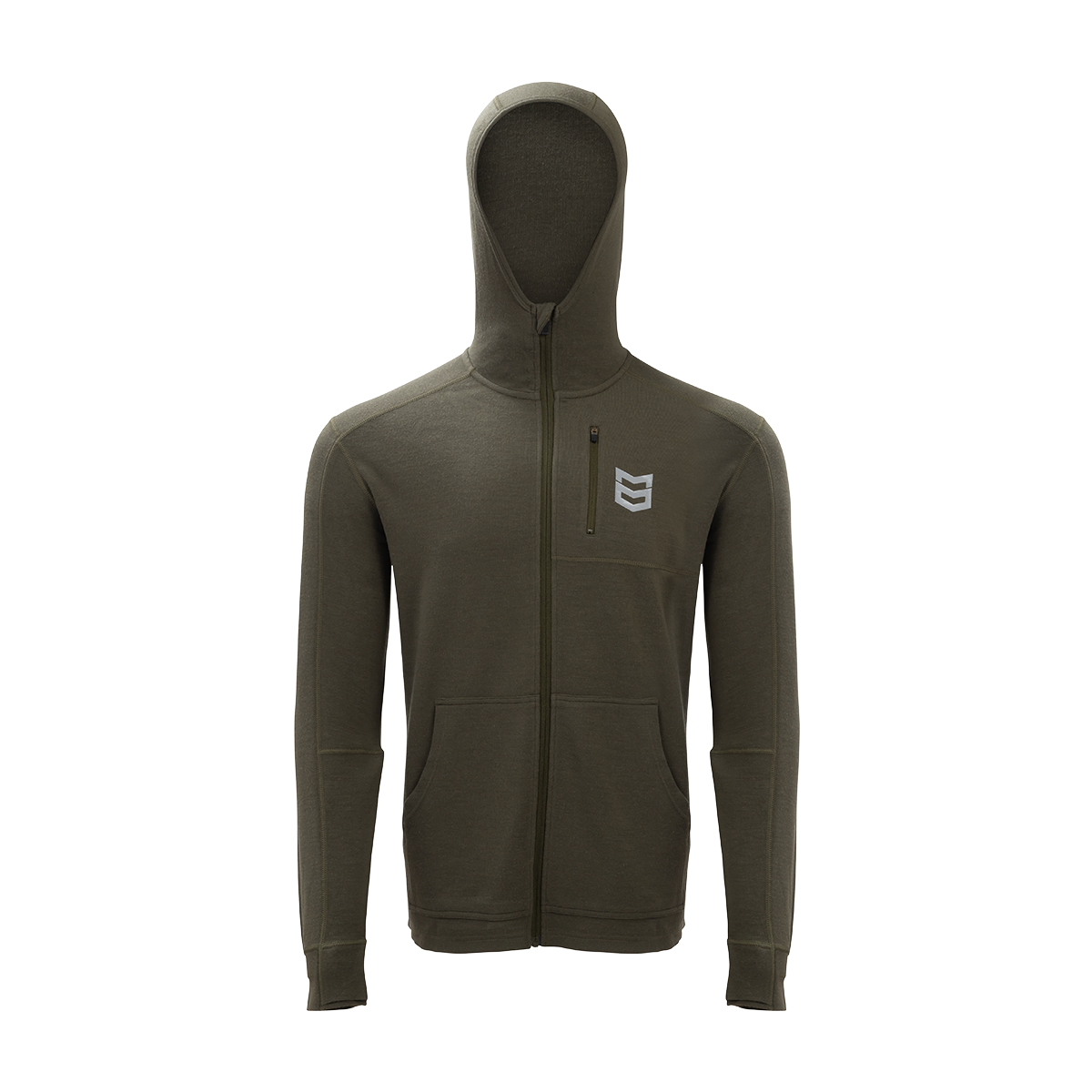 BATTLEGROUND MERINO FULL ZIP HOODIE 350G - Loden / XXL