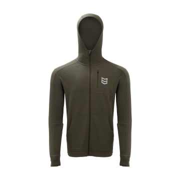 BATTLEGROUND MERINO FULL ZIP HOODIE 350G - Loden / XXL