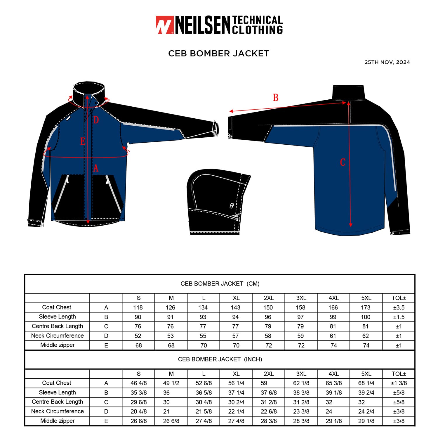 GORE-TEX Breathable Rainwear CEB Jacket Red/Grey size chart