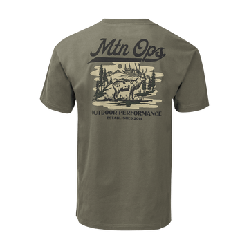 COMMITTED ELK HEAVYWEIGHT TEE - Army Green / XXL