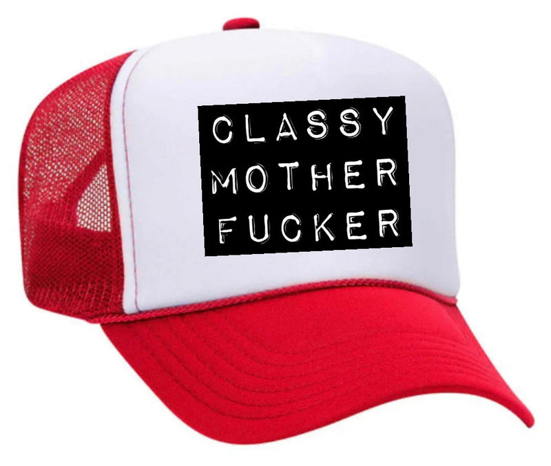 Load image into Gallery viewer, Classy Mother Fucker Block Trucker Hat

