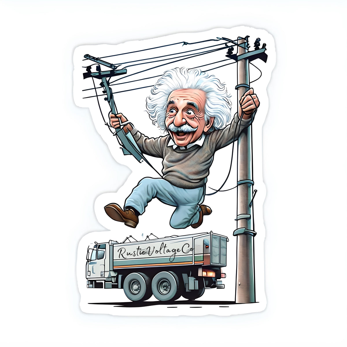 Power Line Stickers Albert Einstein power lines sticker