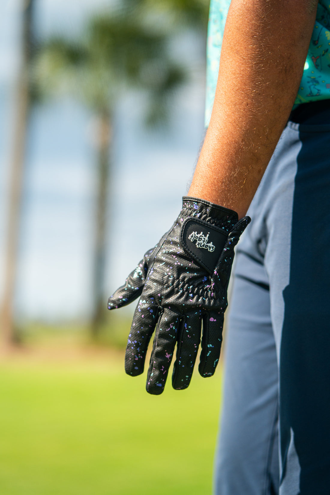 Black Paint Splatter Golf Glove