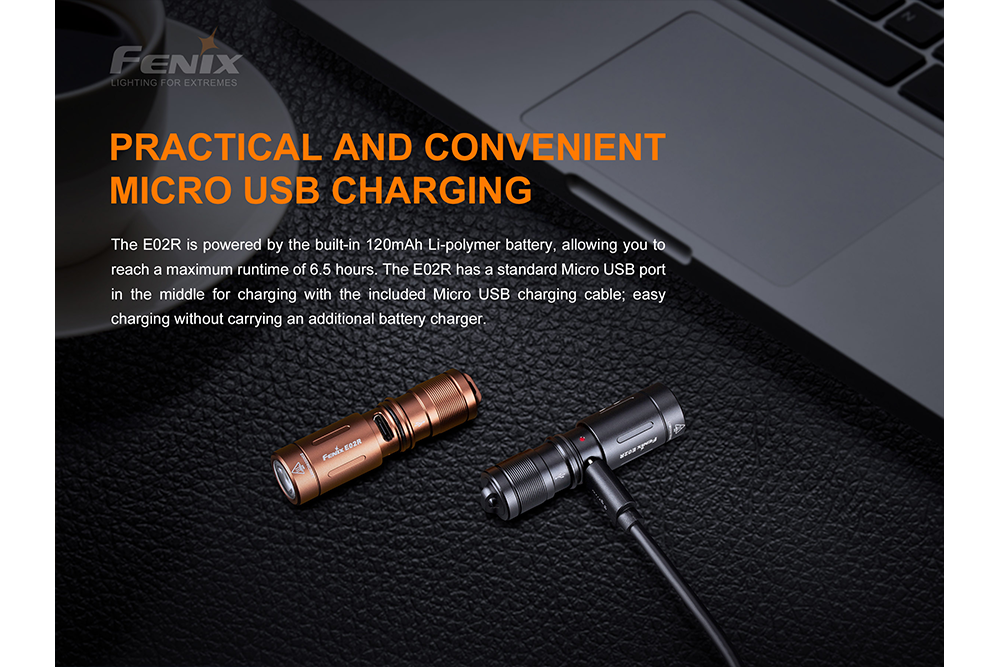 fenix e02r rechargeable edc flashlight Fenix E02R LED Keychain Light