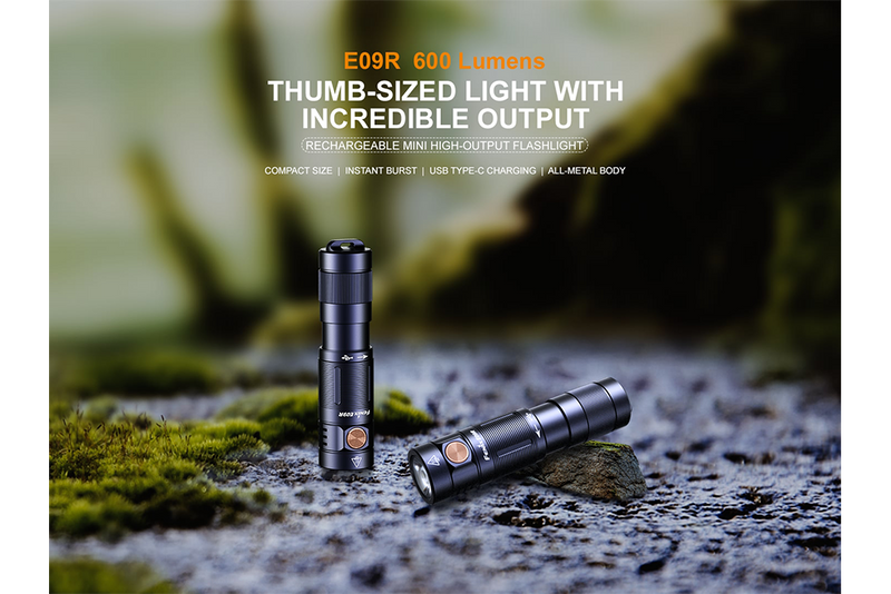 Load image into Gallery viewer, Fenix E09R Rechargeable High-Output Flashlight  - 600 Lumens
