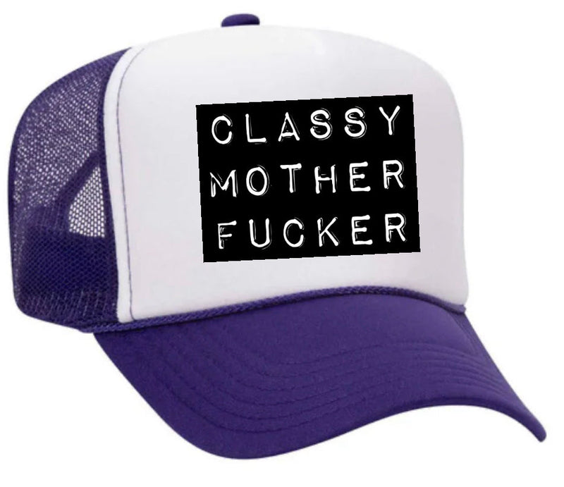 Load image into Gallery viewer, Classy Mother Fucker Block Trucker Hat
