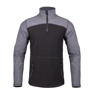 Elements Lite Surge 1/4 Zip Pullover | Front View | Black & Gray