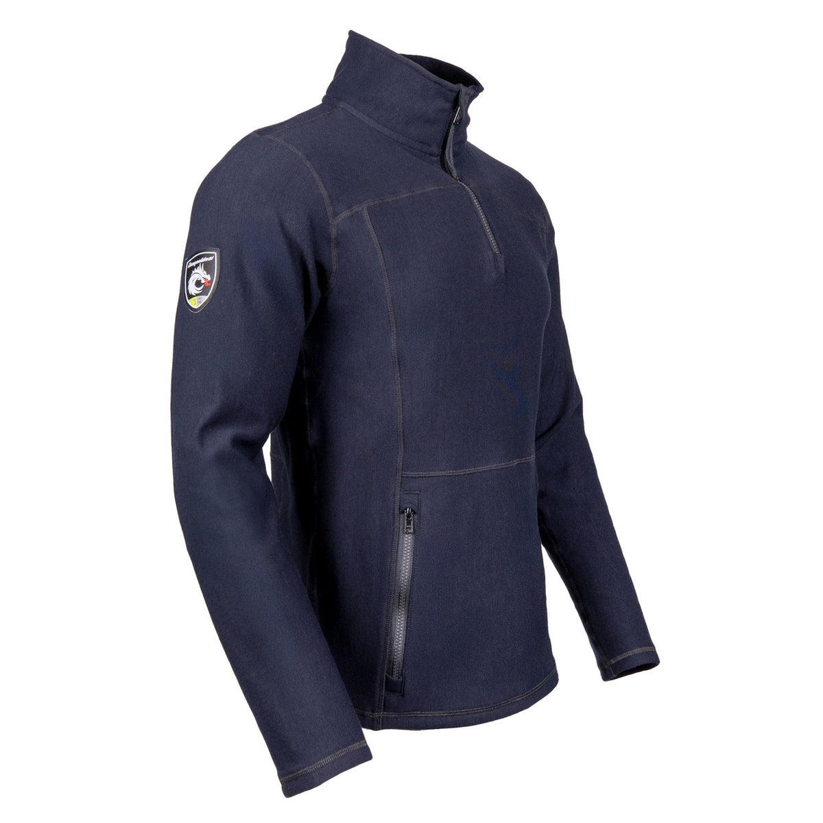Elements Lite Surge 1/4 Zip Pullover | Side Angle View | Navy