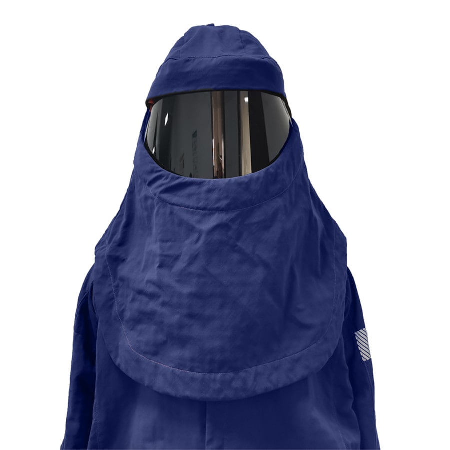HIGH VOLTAGE 75 CAL PY75H SWITCH SUIT FIXED SHIELD HOOD/SHROUD BLUE PYRAD® Fabric by GORE-TEX LABS