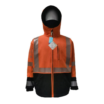Neilsen FR/ARC Rated Hi-Vis Orange/Black Softshell Fleece Jacket made with PYRAD® WINDSTOPPER® Fabric by GORE-TEX LABS