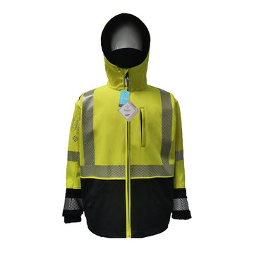 Neilsen FR/ARC Rated Hi-Vis Yellow/Black Softshell Fleece Jacket made with PYRAD® WINDSTOPPER® Fabric by GORE-TEX LABS