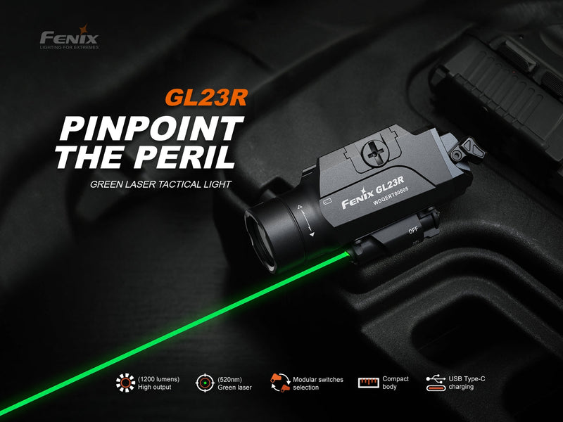 Load image into Gallery viewer, Fenix GL23R Green Laser Tactical Light
