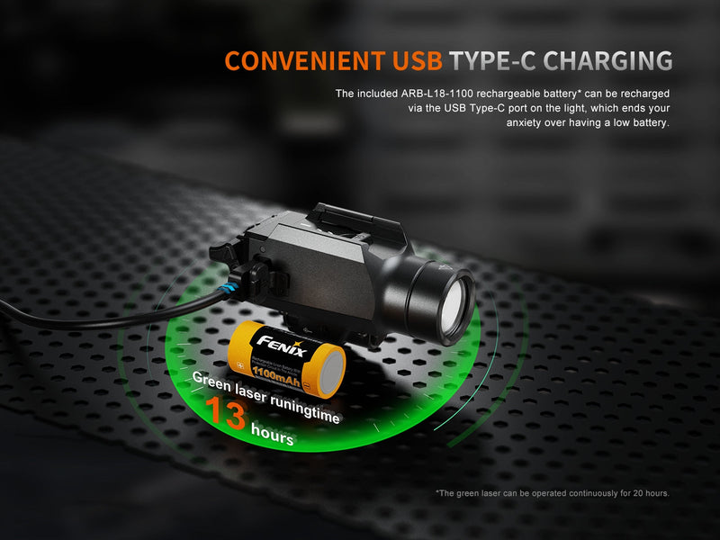 Load image into Gallery viewer, Fenix GL23R Green Laser Tactical Light
