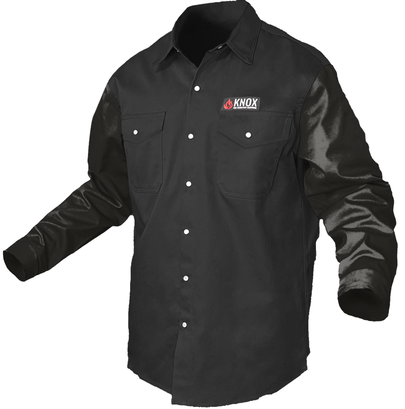 Load image into Gallery viewer, The Johnny Cash Edition Hybrid Leather Sleeves FR Peal Snaps Shirt
