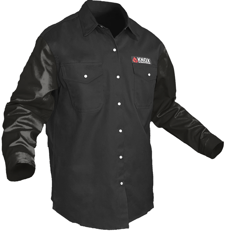 Load image into Gallery viewer, The Johnny Cash Edition Hybrid Leather Sleeves FR Peal Snaps Shirt

