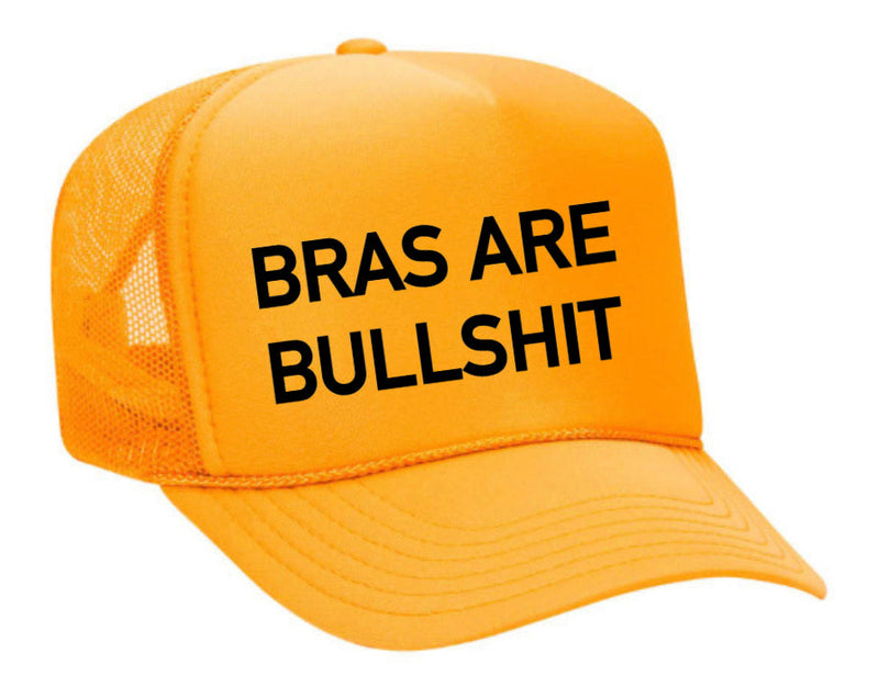 Load image into Gallery viewer, Bras Are Bullshit Trucker Hat
